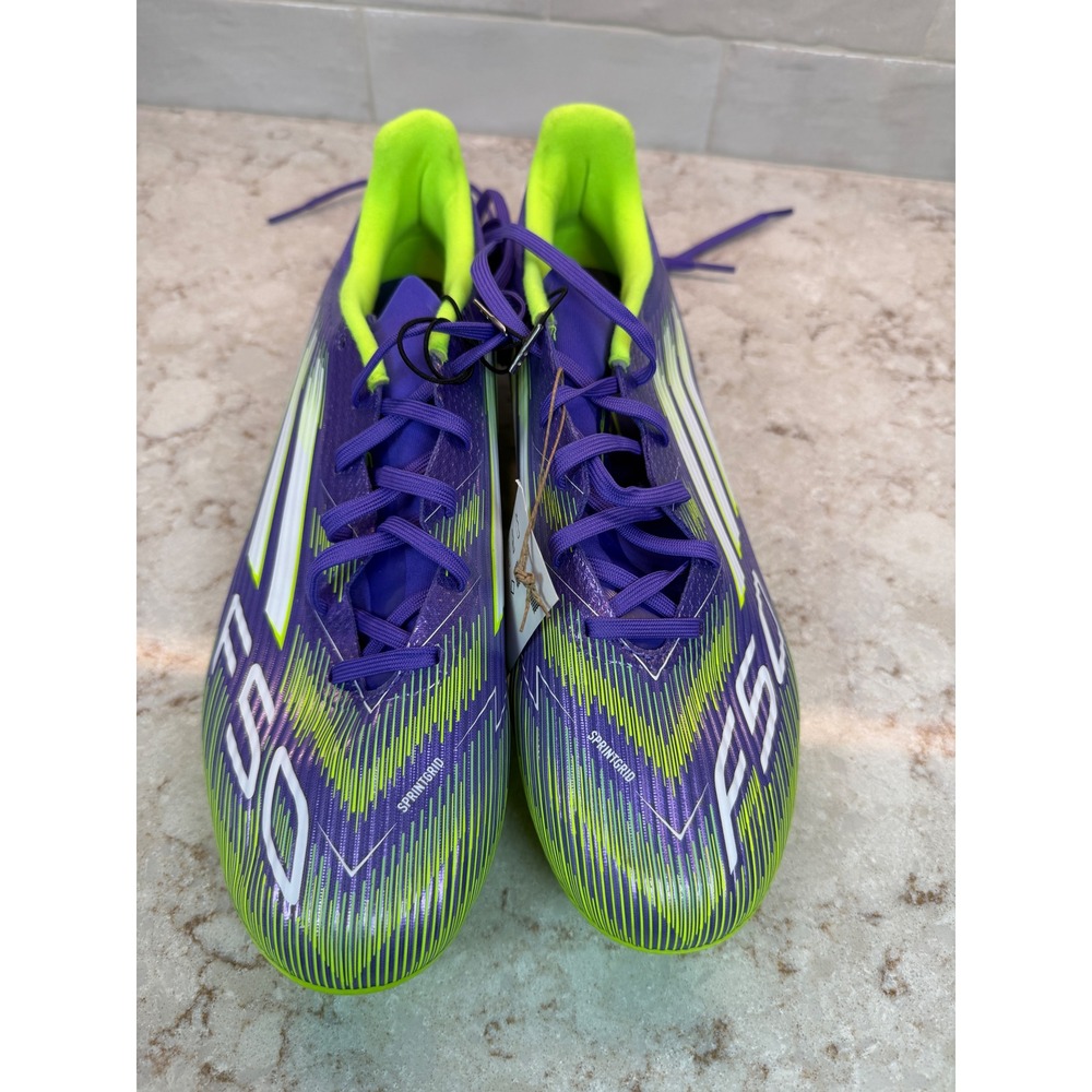 Adidas F50 League FG MG Soccer Cleats Purple Lucid Lemon Mens 9 NEW NO BOX